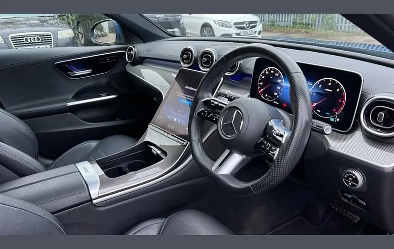 Used Mercedes C220 AMG line 200 HP (147 kW) 2023 Spectral blue metallic Estate