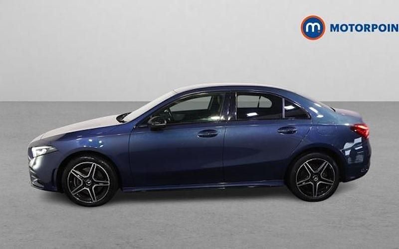 Used Mercedes A250 AMG line 218 HP (160 kW) 2021 Blue Sedan