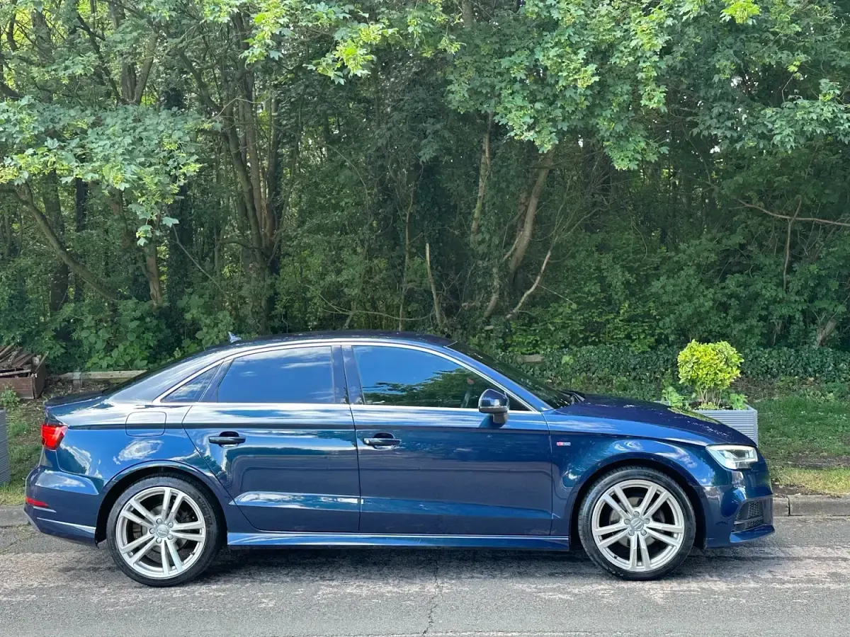 Used Audi A3 S-Line 116 HP (85 kW) 2018 Blue Sedan