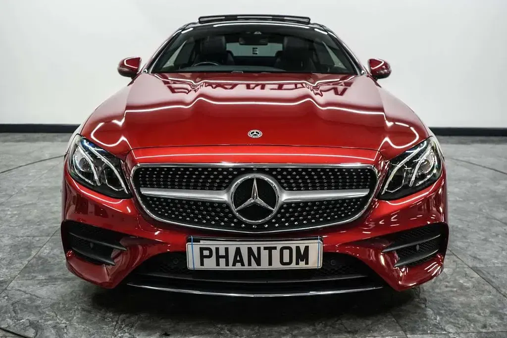 Used Mercedes E220 AMG line 194 HP (142 kW) 2018 Red Coupe