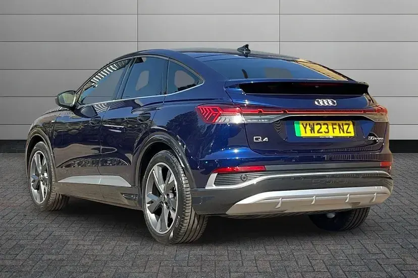 Used Audi Q4 Sportback e-tron S-Line 216 kW (295 HP) 2023 Navarra blue SUV
