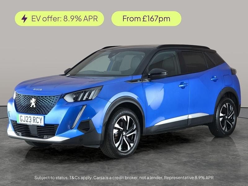 Blue Used 2023 Peugeot e-2008 GT SUV | £12,431 (Good price) - Image 1/2