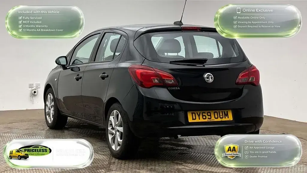 Used Vauxhall Corsa 90 HP (66 kW) 2019 Black Hatchback