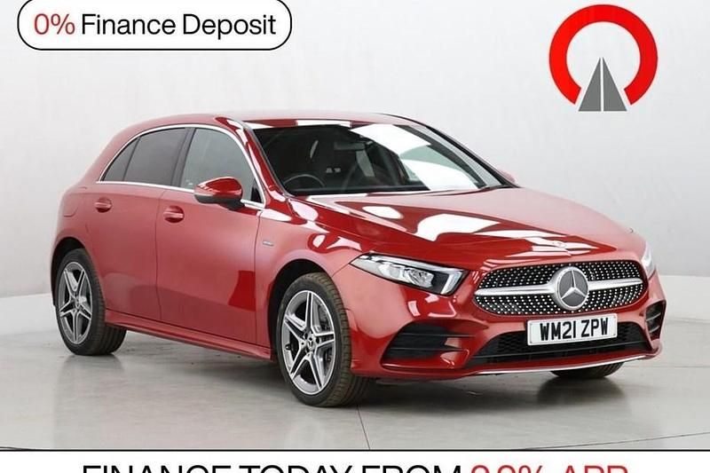 Used Mercedes A250 AMG line 218 HP (160 kW) 2021 Red Hatchback