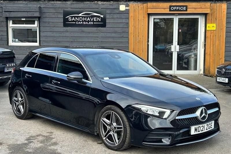 Used Mercedes A200 AMG line 150 HP (110 kW) 2021 Black Hatchback
