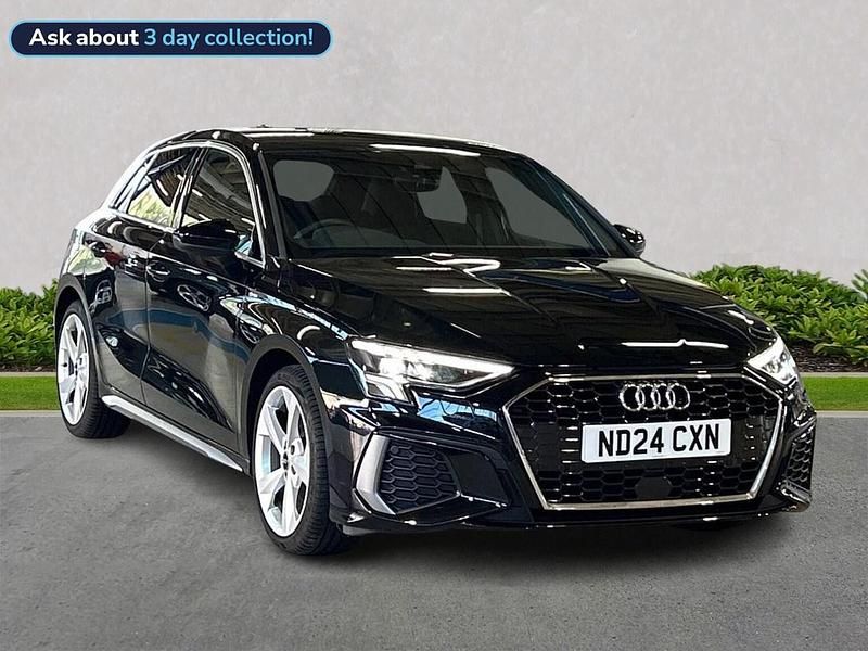 Black Used 2024 Audi A3 S-Line Hatchback | £22,576 (Fair price) - Image 1/3