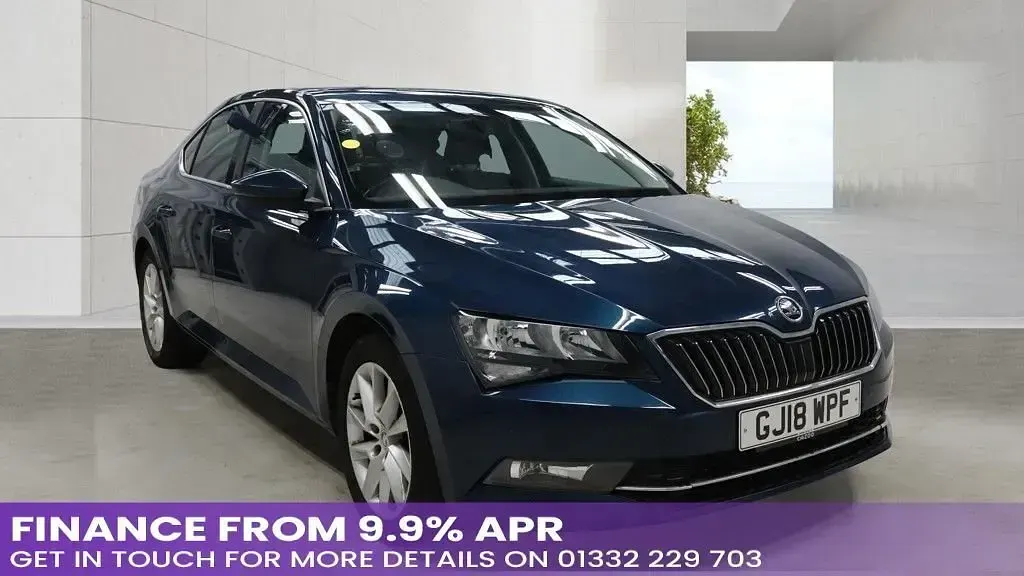 Used Skoda Superb SE Technology 150 HP (110 kW) 2018 Blue Hatchback