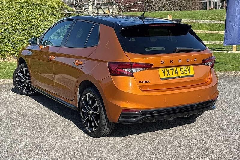 Used Skoda Fabia Monte Carlo 113 HP (83 kW) 2024 Phoenix orange metallic black magic pearl effect Hatchback