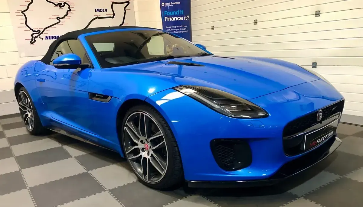 Used Jaguar F-Type R-Dynamic 300 HP (220 kW) 2018 Blue Cabriolet