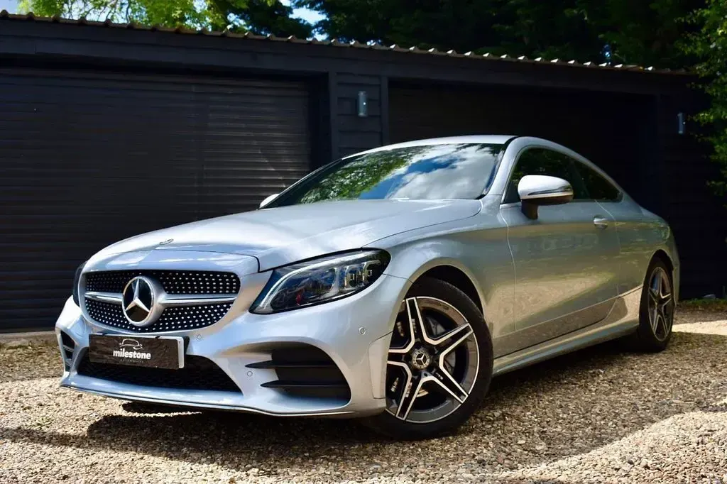 Used Mercedes C200 AMG line 184 HP (135 kW) 2023 Silver Coupe
