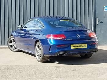 Used Mercedes C220 AMG line 170 HP (125 kW) 2018 Blue Coupe