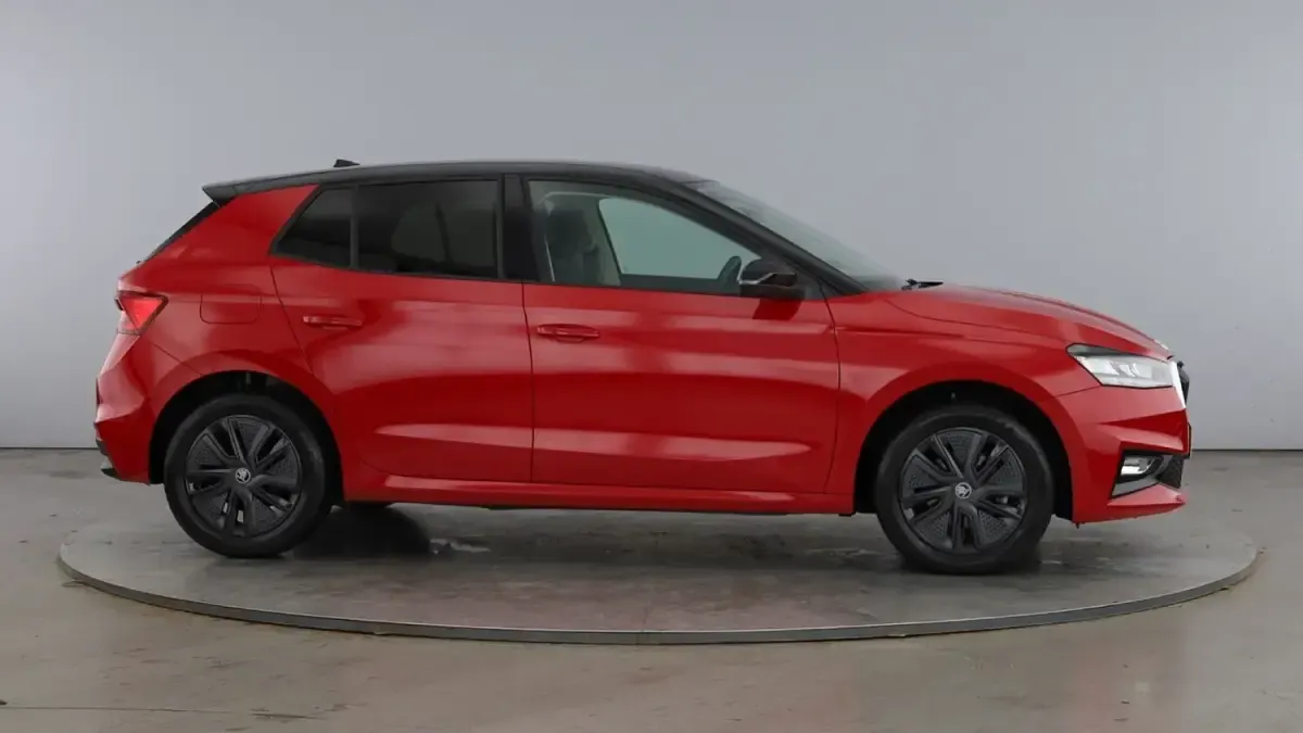 Used Skoda Fabia Design Edition 113 HP (83 kW) 2025 Velvet red metallic black magic pearl effect Hatchback