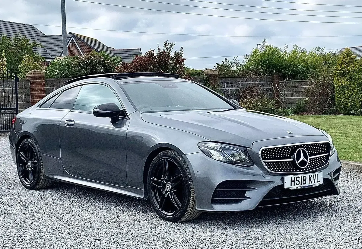 Used Mercedes E220 AMG Line Premium Plus 194 HP (142 kW) 2018 Grey Coupe