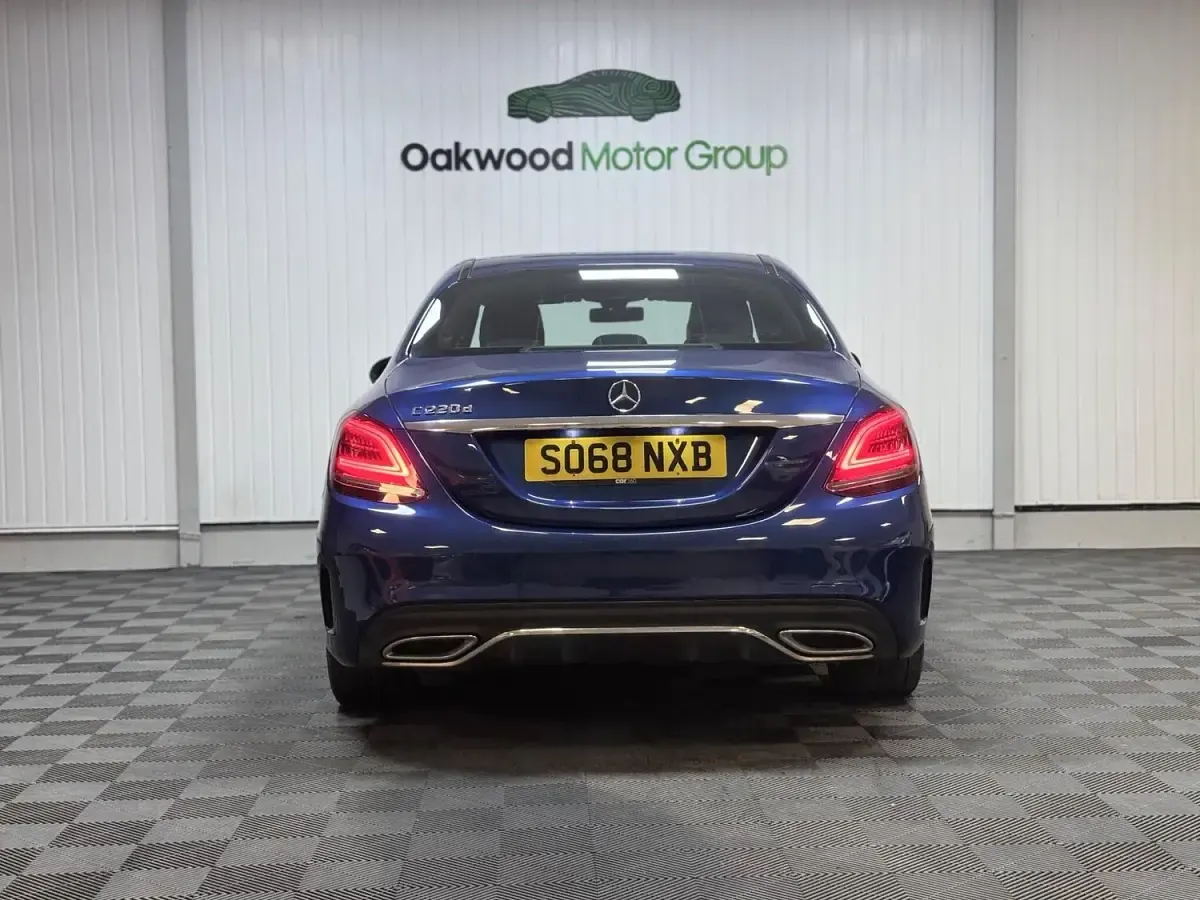 Used Mercedes C220 AMG line 194 HP (142 kW) 2019 Blue Sedan