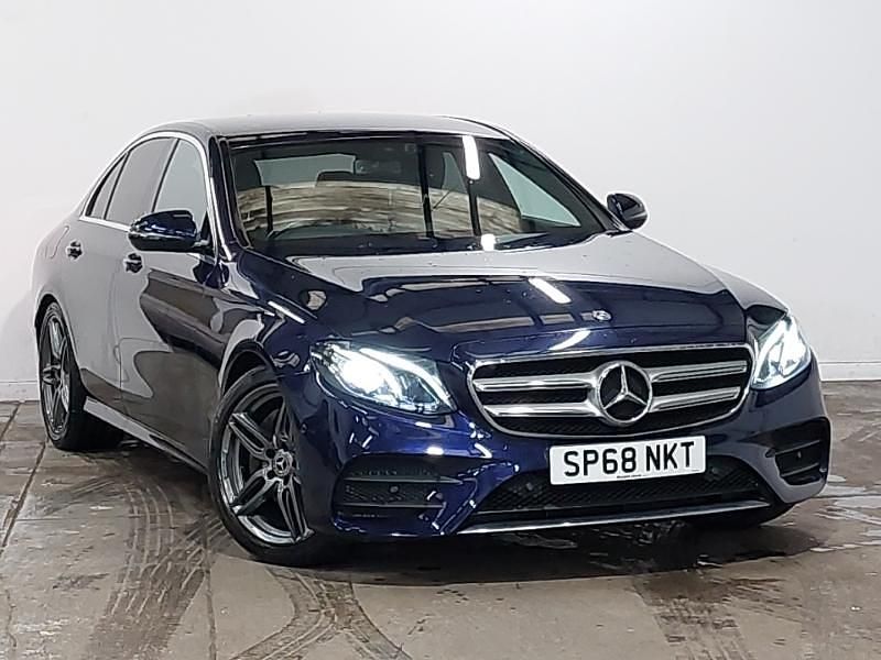Used Mercedes E220 AMG line 194 HP (142 kW) 2018 Blue Sedan