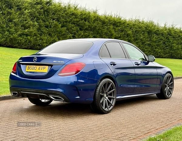 Used Mercedes C300 AMG line 245 HP (180 kW) 2020 Blue Sedan