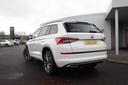 Used Skoda Kodiaq SportLine 190 HP (139 kW) 2019 Moon white metallic SUV