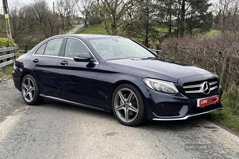Used Mercedes C220 AMG line 170 HP (125 kW) 2018 Blue Sedan