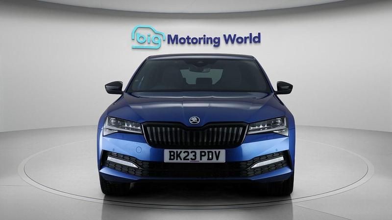 Used Skoda Superb SportlinePlus 218 HP (160 kW) 2023 Blue Hatchback