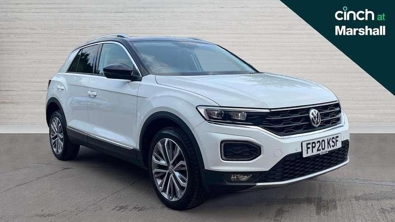 Pure white black Used 2020 VW T-Roc SEL SUV | £16,600 (Good price) - Image 1/4
