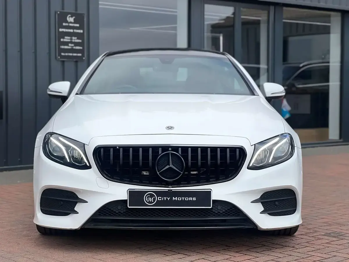 Used Mercedes E220 AMG line 194 HP (142 kW) 2018 White Coupe