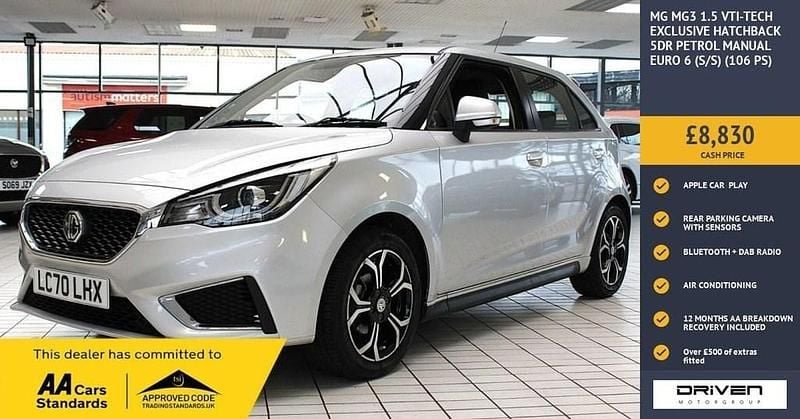 Used MG MG3 Exclusive 106 HP (77 kW) 2020 Silver Hatchback