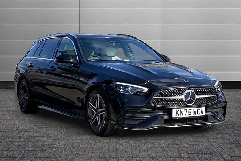 Used Mercedes C200 AMG line 204 HP (150 kW) 2025 Obsidian black Estate