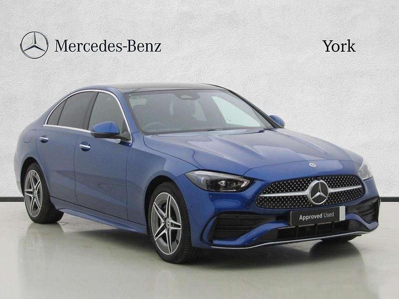 Blue Used 2024 Mercedes C300e AMG Line Premium Plus Sedan | £37,995 (Fair price) - Image 1/4