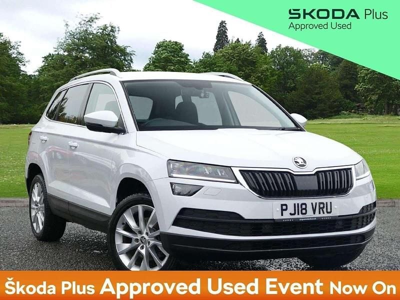 Moon white metallic Used 2018 Skoda Karoq SE L SUV | £15,995 (Fair price) - Image 1/3