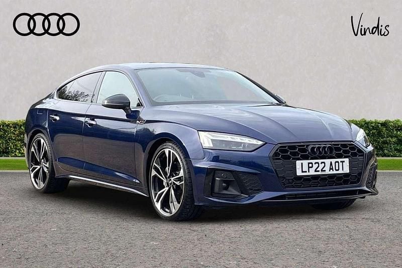 Blue Used 2022 Audi A5 Sportback Black Edition Hatchback | £27,601 (Fair price) - Image 1/4