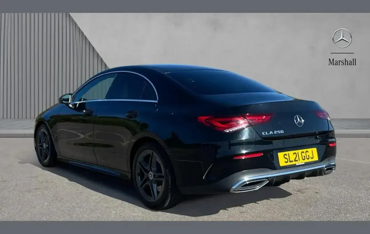 Used Mercedes CLA250 AMG line 224 HP (164 kW) 2021 Cosmos black metallic Coupe