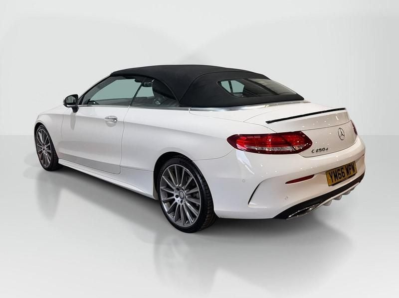 Used Mercedes C250 AMG line 204 HP (150 kW) 2017 White Cabriolet