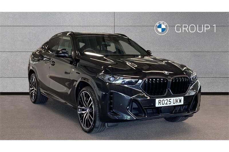 Black sapphire metallic paint Used 2025 BMW X6 M Sport SUV | £67,950 (Fair price) - Image 1/4