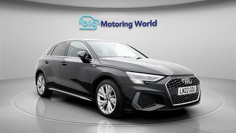 Black Used 2022 Audi A3 Sportback S-Line Hatchback | £20,700 (Fair price) - Image 1/4