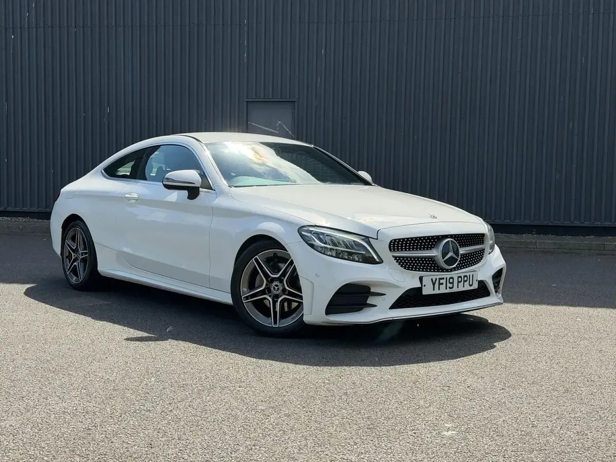 Used Mercedes C220 AMG line 2019 White Coupe