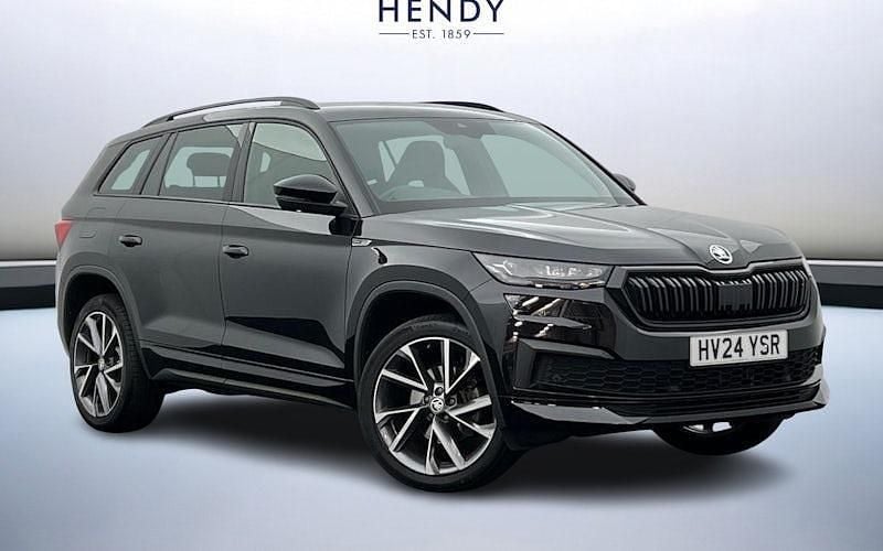 Black magic pearl effect Used 2024 Skoda Kodiaq SportLine SUV | £30,999 (Good price) - Image 1/4