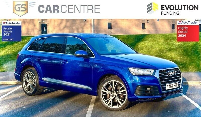 Blue Used 2017 Audi Q7 S-Line SUV | £26,100 (Fair price) - Image 1/4