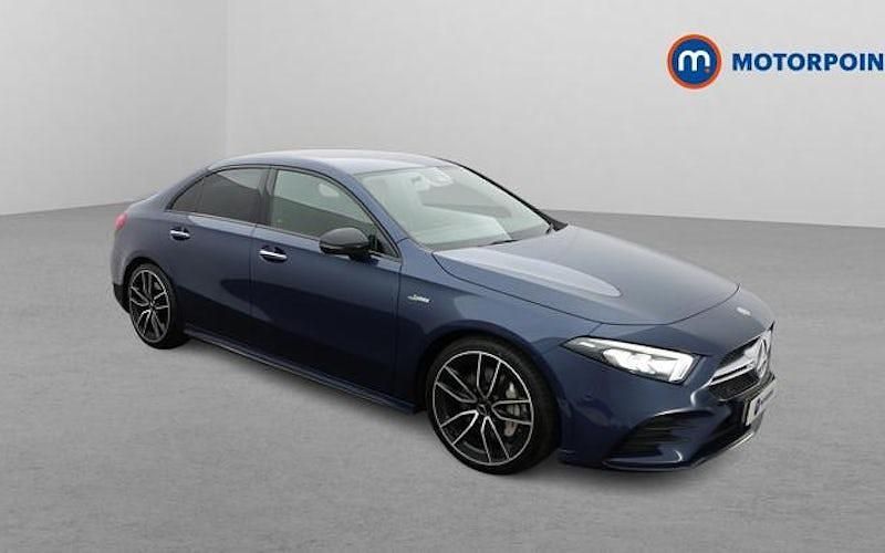 Used Mercedes A35 AMG Premium 306 HP (225 kW) 2021 Blue Sedan
