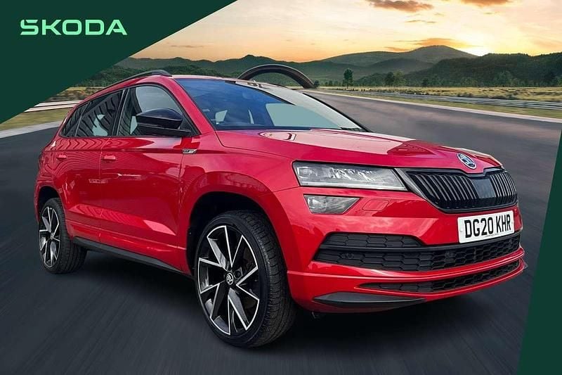 Red Used 2020 Skoda Karoq SportLine SUV | £19,690 (A bit pricey) - Image 1/4