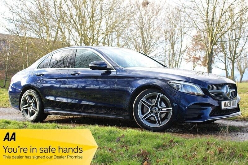 Blue Used 2021 Mercedes C200 AMG line Sedan | £17,990 (Fair price) - Image 1/3
