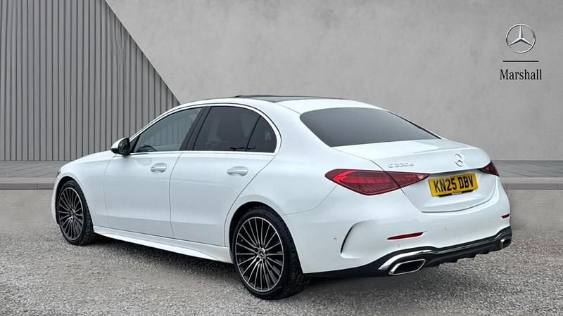 Used Mercedes C220 AMG Line Premium Plus 200 HP (147 kW) 2025 Manufaktur opalite white bright