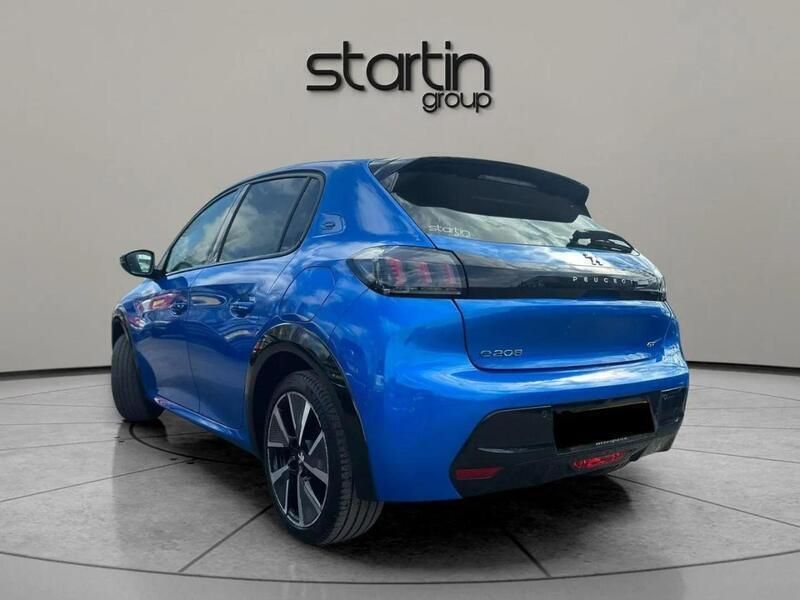 Blue Used 2022 Peugeot e-208 GT Hatchback | £13,550 (Fair price) - Image 1/4
