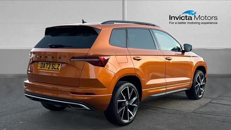 Used Skoda Karoq SportLine 150 HP (110 kW) 2023 Pheonix orange metallic SUV