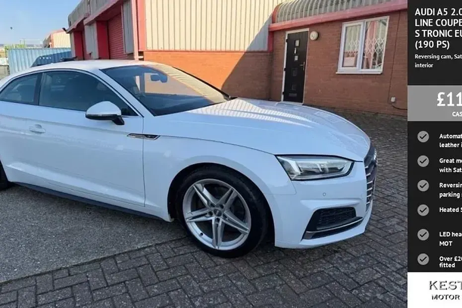 Begagnad Audi A5 S-Line 190 HK (139 kW) 2018 Vit Sportkupé