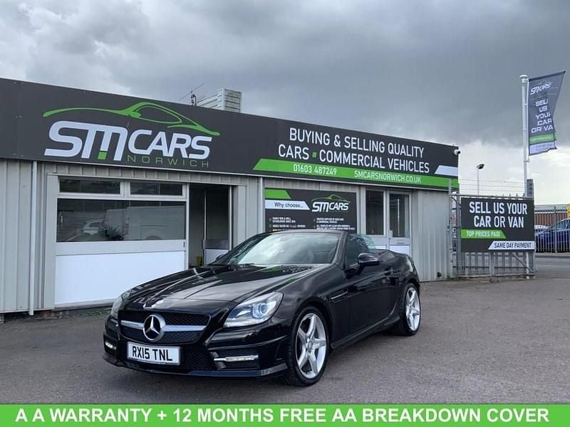 Black Used 2015 Mercedes SLK250 AMG Cabriolet | £12,450 (Fair price) - Image 1/3