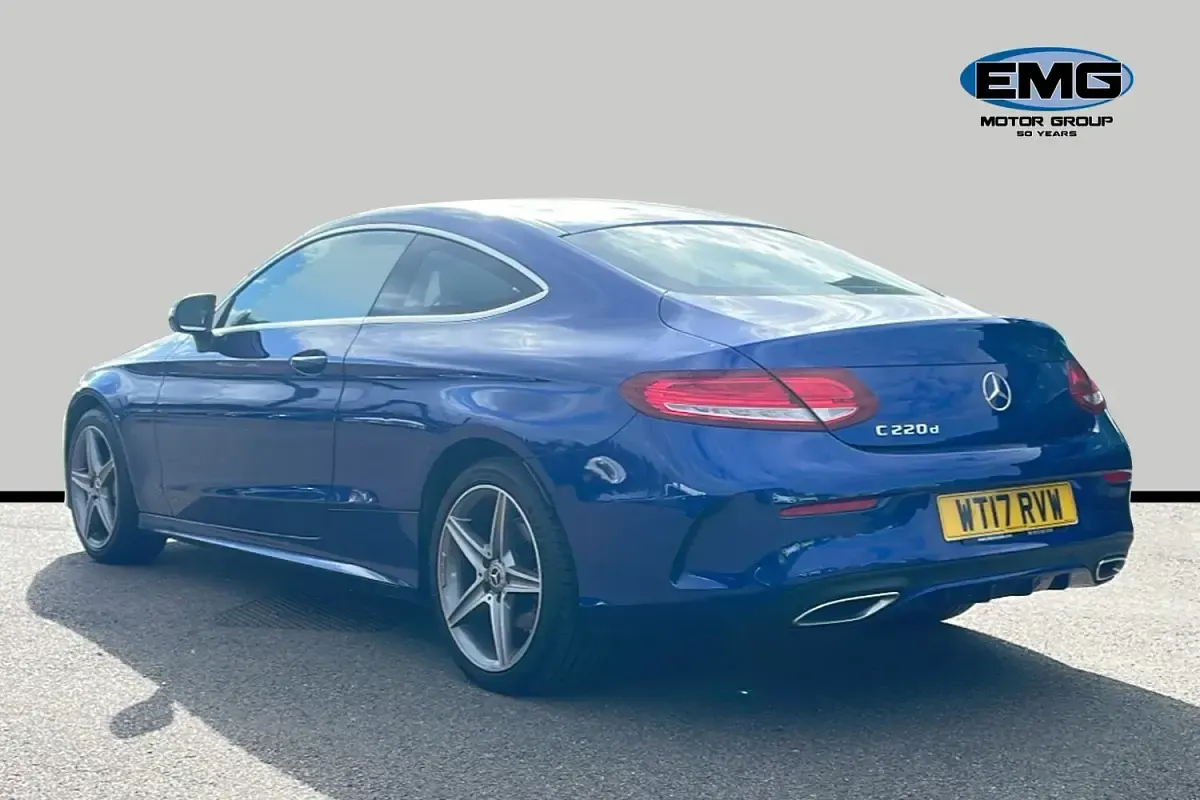 Used Mercedes C220 AMG line 170 HP (125 kW) 2017 Blue Coupe