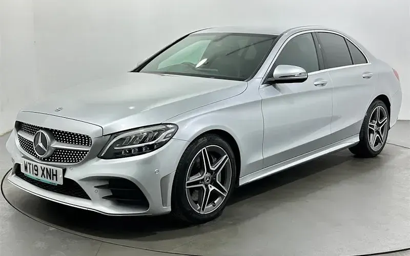 Used Mercedes C300 AMG line 258 HP (189 kW) 2019 Silver Sedan