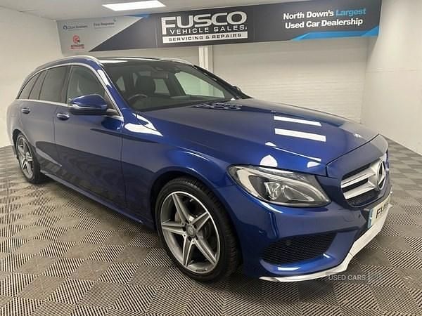 Blue Used 2016 Mercedes C220 AMG Line Premium Plus Estate | £12,590 (Fair price) - Image 1/4