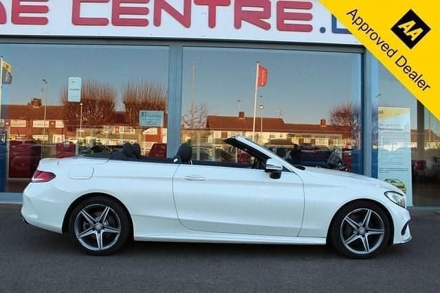 Used Mercedes C220 AMG line 170 HP (125 kW) 2017 White Cabriolet