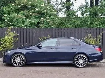 Used Mercedes E300 AMG line 245 HP (180 kW) 2020 Blue Coupe